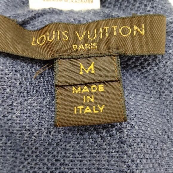 Louis Vuitton Blue Cashmere Silk Petit Damier Hat Size US M Cap Beanie Beret Cap main image 6